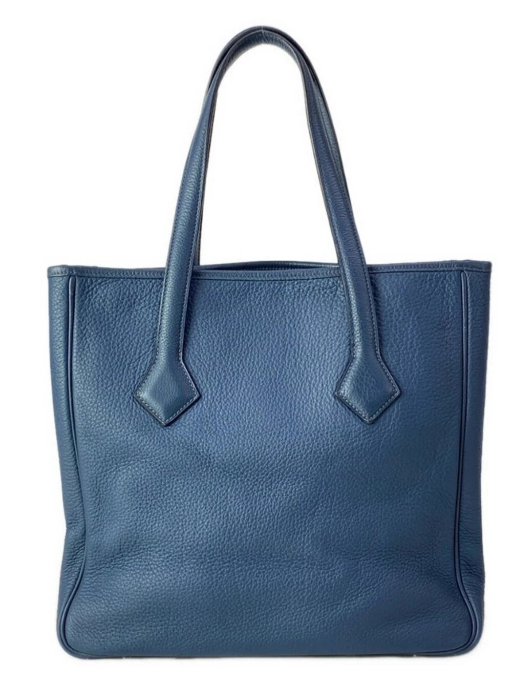 HERMES Victoria Cabas 32 Dark Navy Taurillon Clemence Square L Tote Bag